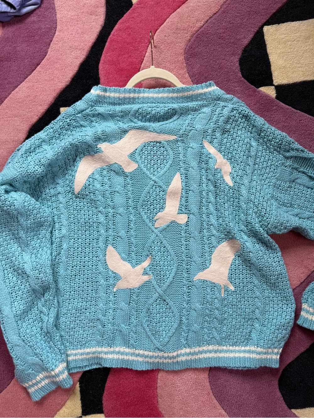 Taylor Swift Official 1989 Seagull Cable Knit Oversized Cardigan Blue M/L Rare - Picture 4 of 11